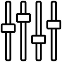 Sound Mixer Controller Isolated Outline Icon, Black And White Outline Icon Symbol vector