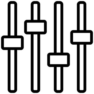 Sound Mixer Controller Isolated Outline Icon, Black And White Outline Icon Symbol