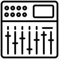 Mixing Board Outline Icon, Black And White Outline Icon Symbol vector
