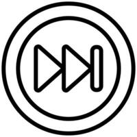 Fast Forward Button Outline Icon, Black And White Outline Icon Symbol vector