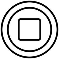 Stop Button Outline Icon, Black And White Outline Icon Symbol vector