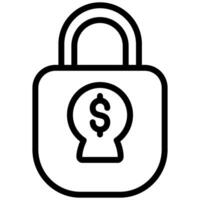 Padlock Outline Icon, Black And White Outline Icon Symbol vector