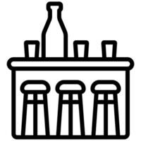 Bar Counter Outline Icon, Black And White Outline Icon Symbol vector
