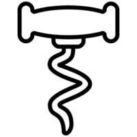 Corkscrew Outline Icon, Black And White Outline Icon Symbol vector