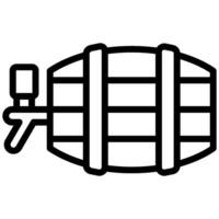 Wine Barrel Outline Icon, Black And White Outline Icon Symbol vector