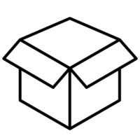Cardboard Box Icon, Black And White Outline Icon Symbol vector
