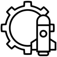 Rocket Launch Outline Icon, Black And White Outline Icon Symbol vector