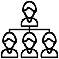 Team Organization Outline Icon, Black And White Outline Icon Symbol vector