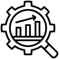 Data Analysis Outline Icon, Black And White Outline Icon Symbol vector