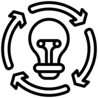 Idea Process Outline Icon, Bulb Outline Icon, Black And White Outline Icon Symbol vector