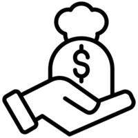 Give Money Outline Icon, Give Loan, Black And White Outline Icon Symbol vector