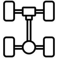 Car Axle Outline Icon - Car Service vector