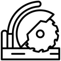 Circular Saw Outline Icon - Carpentry vector