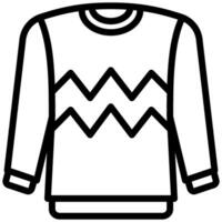 Man Sweater Icon, Black And White Outline Icon vector