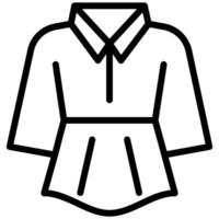 Lady Dress Icon, Black And White Outline Icon vector