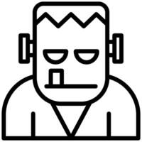 Frankenstein Free Outline Icon, Black And White Outline Icon Symbol vector