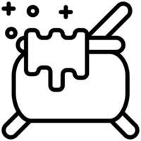 Cauldron Outline Icon, Black And White Outline Icon Symbol vector