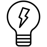 Light Bulb Icon, Black And White Outline Icon Symbol vector