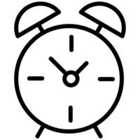 Alarm Clock Icon, Black And White Outline Icon Symbol vector