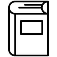 Book Icon, Black And White Outline Icon Symbol vector
