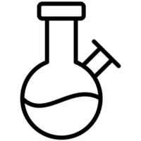 Flask Icon, Black And White Outline Icon Symbol vector