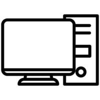 Computer Outline Icon, Black And White Outline Icon Symbol vector