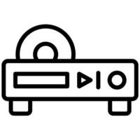 DVD player Outline Icon, Black And White Outline Icon Symbol vector