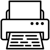 Office Printer Outline Icon, Black And White Outline Icon Symbol vector