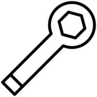 Wrench Outline Icon, Black And White Outline Icon vector