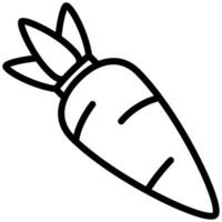 Carrot Icon, Black And White Outline Icon Symbol vector