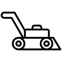 Lawn Mower Icon, Black And White Outline Icon Symbol vector