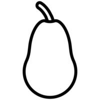 Pear Icon, Black And White Outline Icon Symbol vector