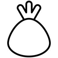 Pomegranate Icon, Black And White Outline Icon Symbol vector