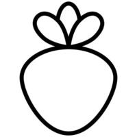 Radish Icon, Black And White Outline Icon Symbol vector