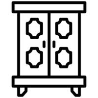 Cupboard design Icon, Black And White Outline Icon Symbol vector