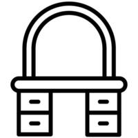 Dressing Table Icon Design, Black And White Outline Icon Symbol vector
