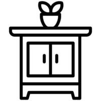 Drawer Outline design Icon, Black And White Outline Icon Symbol vector