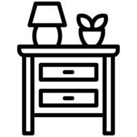 Drawer design Outline Icon, Black And White Outline Icon Symbol vector