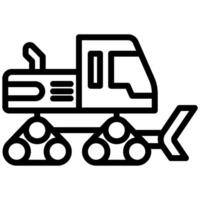 Snowcat Outline Icon - Heavy Machinery Outline Icon vector