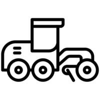 Road Grader Outline Icon - Heavy Machinery Outline Icon vector