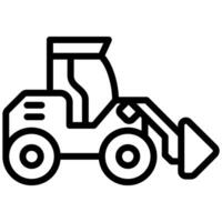 Backhoe Outline Icon - Heavy Machinery Outline Icon vector
