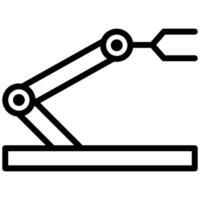 Mechanical Arm Icon, Black And White Outline Icon Symbol vector