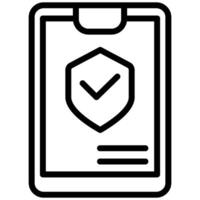 Clipboard With Check Mark Icon, Black And White Outline Icon Symbol vector