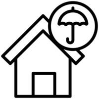 Home Protection Icon, Black And White Outline Icon Symbol vector