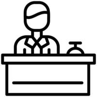 Receptionist icon, Black And White Outline Icon Symbol vector