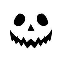 Scary jack-o'-lantern face, flat graphic style, white background, concept of Halloween vector