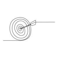Arrows and Targets Single Continuous Line Art. vector