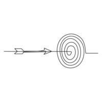 Continuous One Line Drawing of Arrows and Targets. vector
