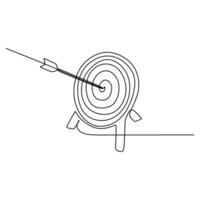 One Continuous Line Art. Arrows and Targets Design. vector