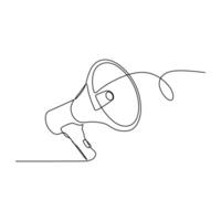 Megaphone One Continuous Line Art Isolated. vector